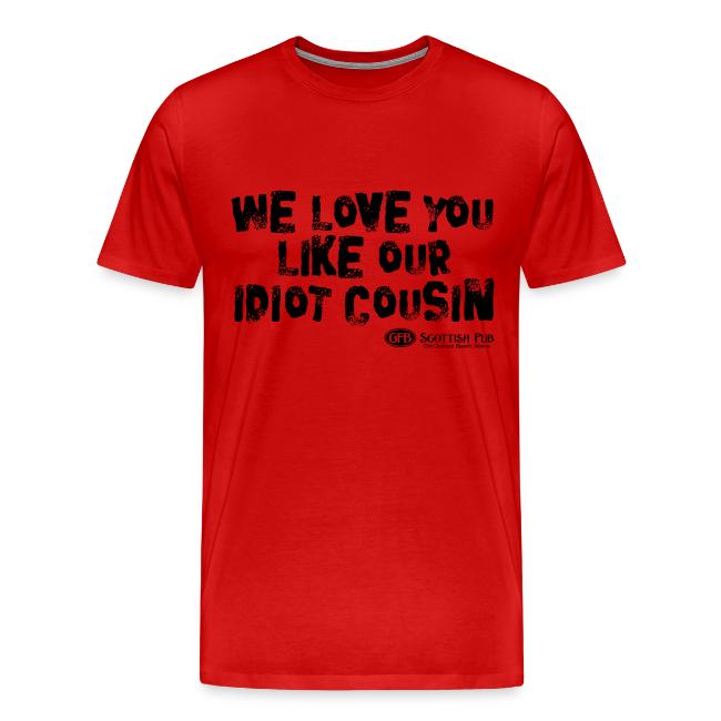 Idiot Cousin, black text