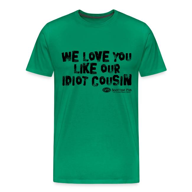 Idiot Cousin, black text