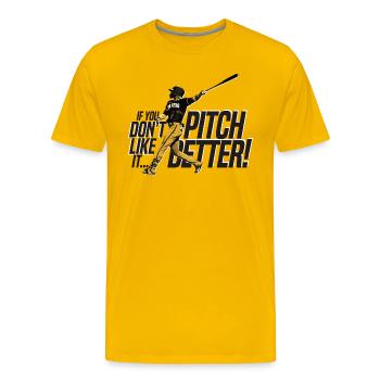 El Nino - Men's Premium T-Shirt - sun yellow - Front - Liam (192cm)