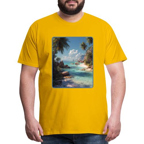 Tropical Island Paradise Ocean Design - Men's Premium T-Shirt
