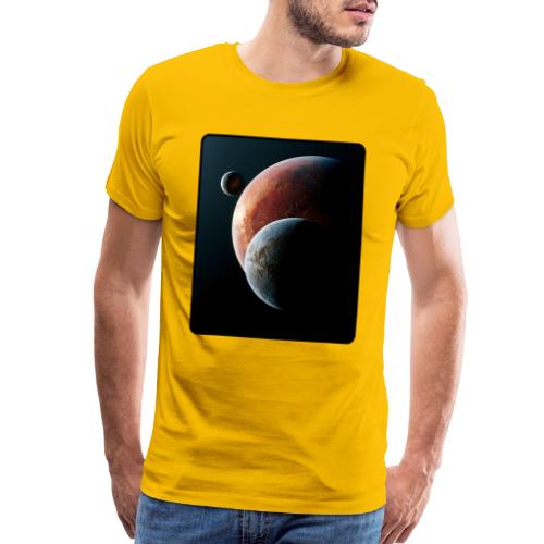 Three Planets Deep Space Design - Men's Premium T-Shirt