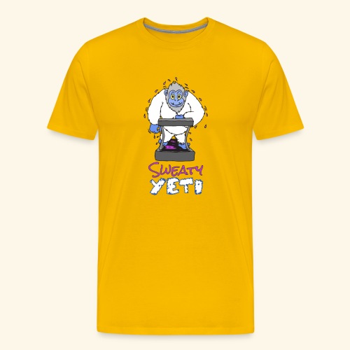 Sweaty Yeti Treadmill Fitness Enthusiast Design - Men's Premium T-Shirt