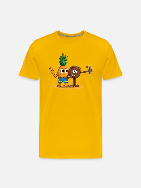 Pineapple And Coconut Selfie - Men's Premium T-Shirt - sun yellow