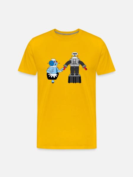 Rosie and Lost in Space Robot - Men's Premium T-Shirt - sun yellow
