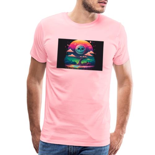 A Full Skull Moon Smiles Down On You - Psychedelic - Men's Premium T-Shirt