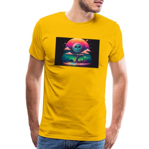 A Full Skull Moon Smiles Down On You - Psychedelic - Men's Premium T-Shirt