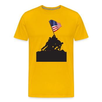 USA PATRIOT - Men's Premium T-Shirt - sun yellow - Front - Liam (192cm)