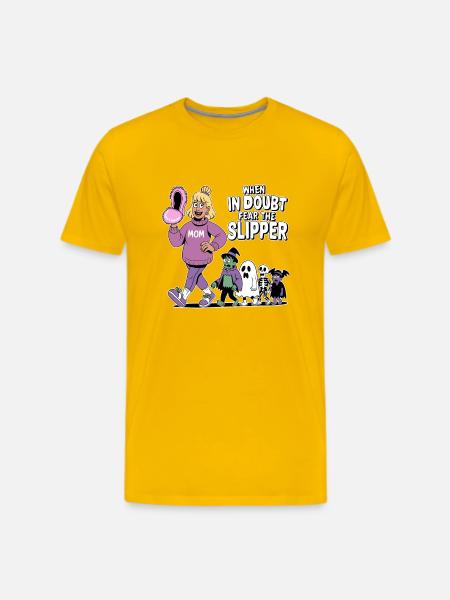 Minimal Slipper Mom - Men's Premium T-Shirt - sun yellow