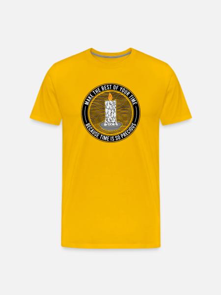 Time Is Precious Candle Quote - Men's Premium T-Shirt - sun yellow