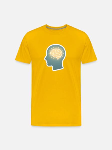 Neon Brain Glow Silhouette - Men's Premium T-Shirt - sun yellow