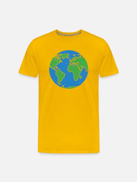 Eco World Map Circle - Men's Premium T-Shirt - sun yellow