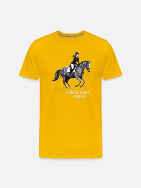 Monochrome Equestrian Rider - Men's Premium T-Shirt - sun yellow