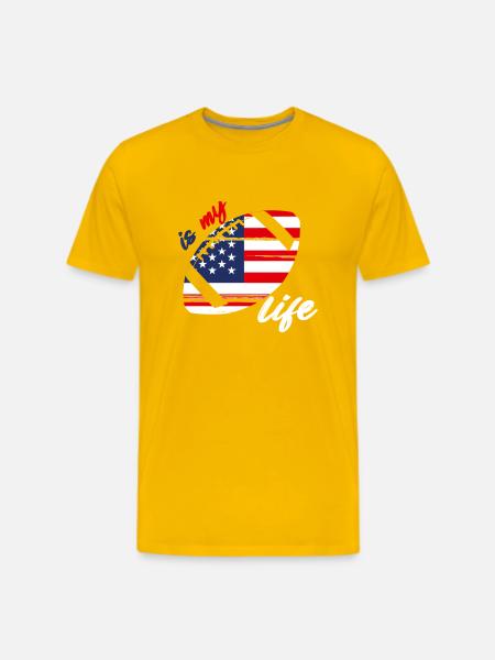 Patriotic Football Life - Men's Premium T-Shirt - sun yellow