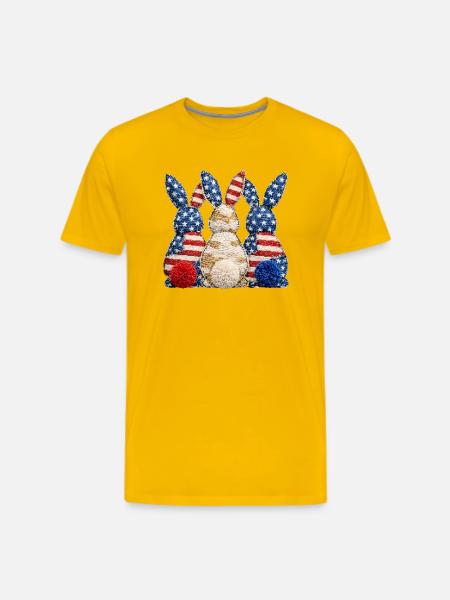 Patriotic Bunny Trio - Men's Premium T-Shirt - sun yellow