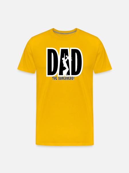 Dad Superhero Silhouette - Men's Premium T-Shirt - sun yellow