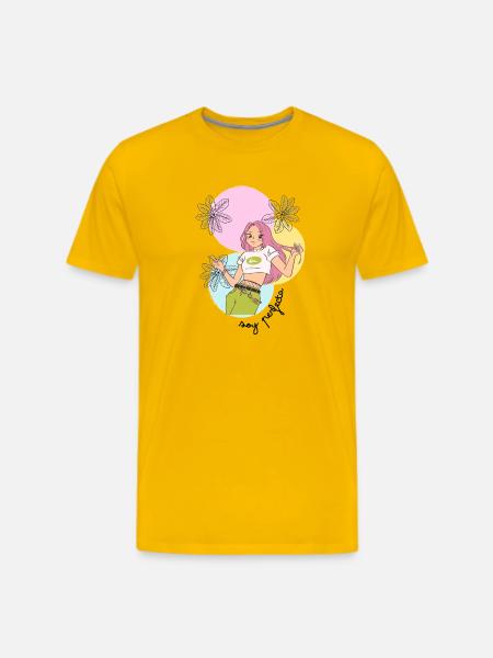 Pastel Leafy Heroine - Men's Premium T-Shirt - sun yellow
