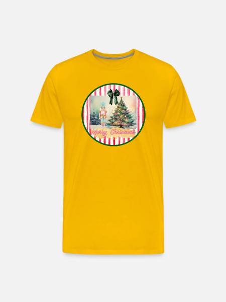Nutcracker and Christmas Tree - Men's Premium T-Shirt - sun yellow