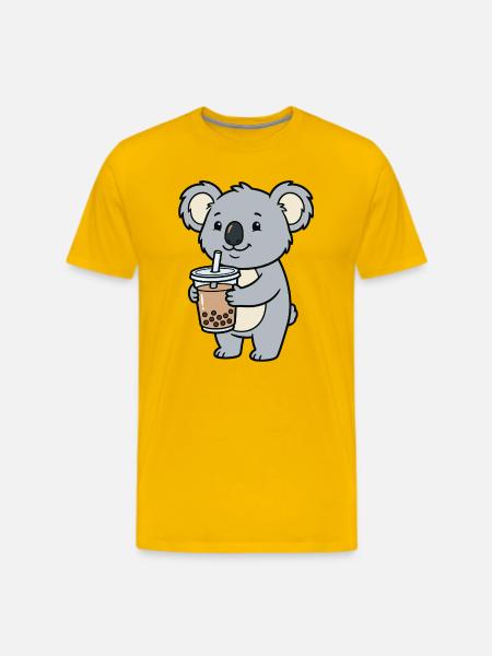 koala bubble tea - Men's Premium T-Shirt - sun yellow