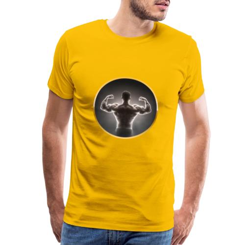 Bodybuilding: Neon Strength Frame - Men's Premium T-Shirt