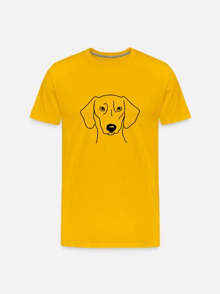 Dachshund Black - Men's Premium T-Shirt - sun yellow