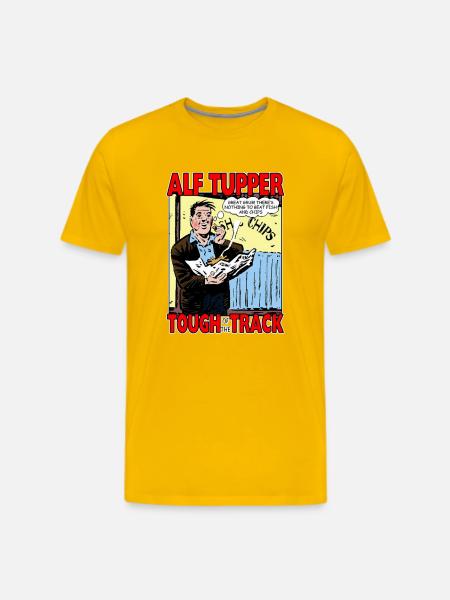 Alf Tupper Tough of the Track Comic Fish & Chips - Men's Premium T-Shirt - sun yellow