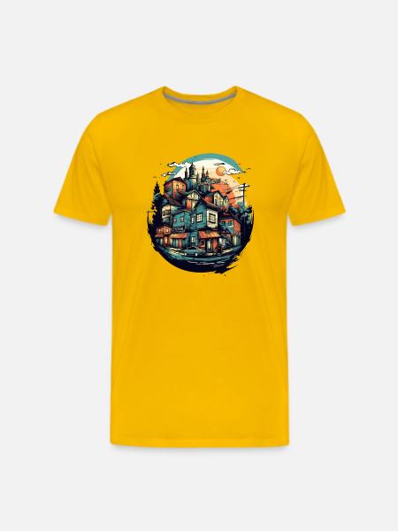 Small Town City - Men's Premium T-Shirt - sun yellow