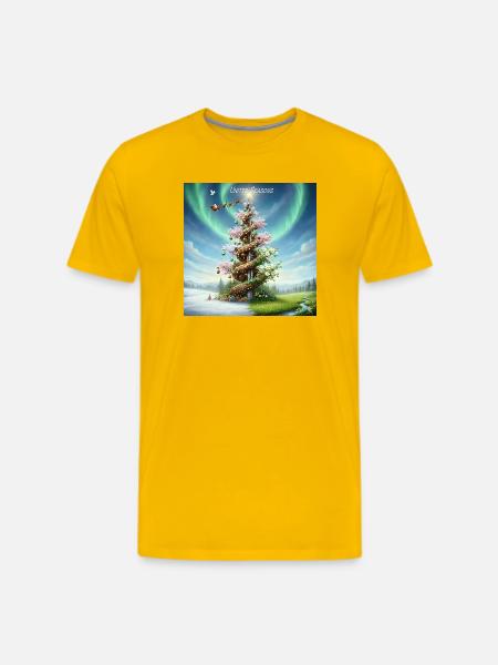 United Seasons Christmas Spiral Tree - Men's Premium T-Shirt - sun yellow
