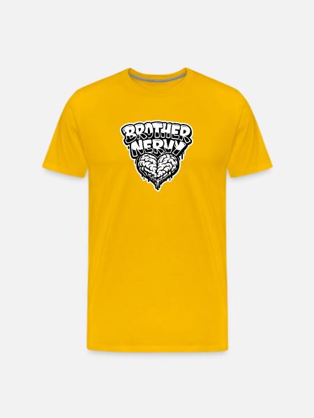 Brother Nervy Heart - Men's Premium T-Shirt - sun yellow