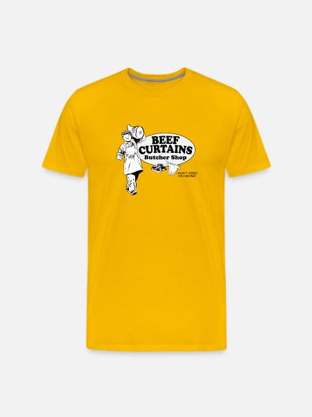 Beef Curtains Butcher Shop - Men's Premium T-Shirt - sun yellow
