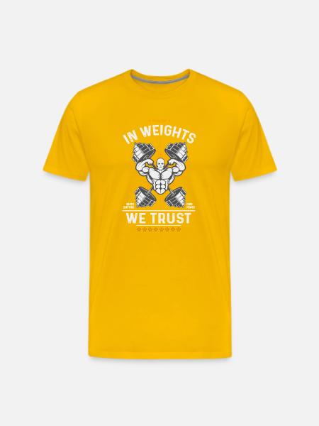 Weights We Trust Gym Emblem - Men's Premium T-Shirt - sun yellow