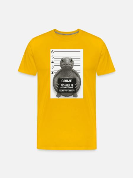 Crime Turtle Speeding Slow Zone - Men's Premium T-Shirt - sun yellow