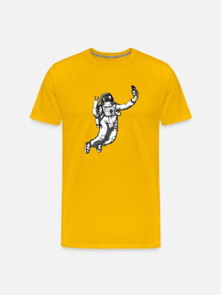 Space Astronaut Selfie - Men's Premium T-Shirt - sun yellow