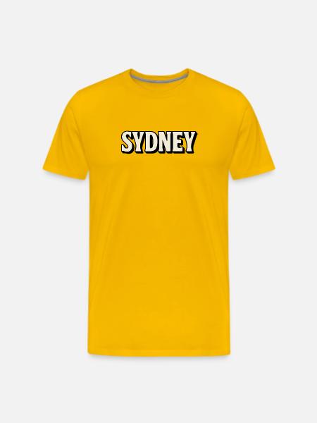 Sydney Retro Bold Lettering - Men's Premium T-Shirt - sun yellow