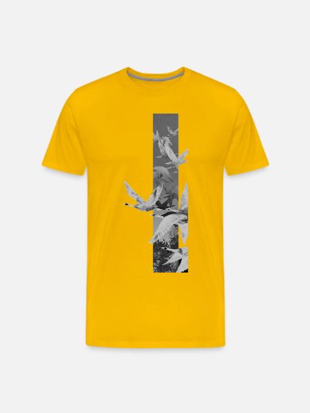 Dove Stripes Mono - Men's Premium T-Shirt - sun yellow
