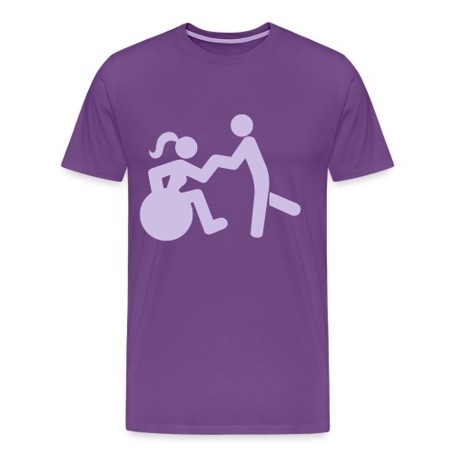 Dancing lady wheelchair user with man - Men's Premium T-Shirt