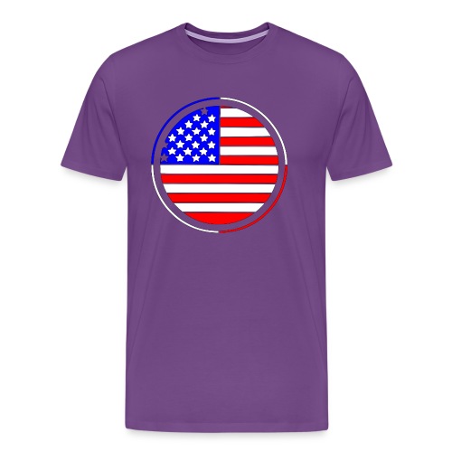 USA flag circle - Men's Premium T-Shirt