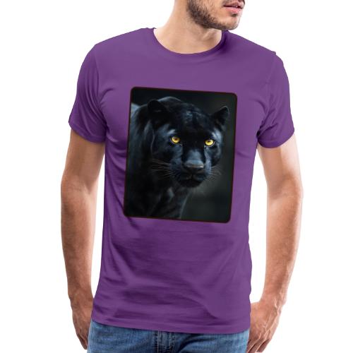 Black Panther Glowing Eyes Design - Men's Premium T-Shirt