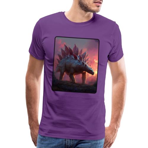 Stegosaurus Sunset Forest Design - Men's Premium T-Shirt