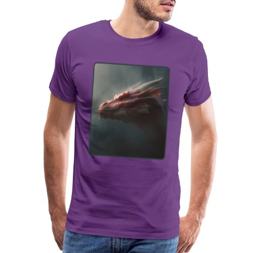 Red Dragon Fog Portrait Design - Men's Premium T-Shirt