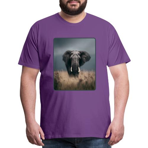Majestic African Elephant Portrait Design - Men's Premium T-Shirt