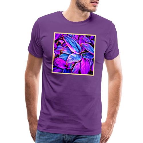Vibrant Neon Foliage Pattern - Men's Premium T-Shirt