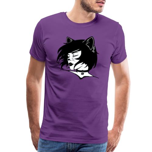 Cute Kitty Cat Halloween Costume (Tail on Back) - Men's Premium T-Shirt