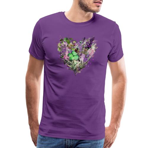 Walk in Love Spring Clover Flowers Heart - Men's Premium T-Shirt
