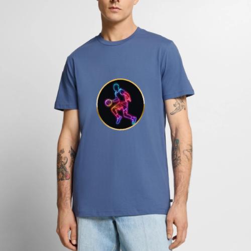 Basketball: Neon Dribble Pulse - Men's Premium T-Shirt