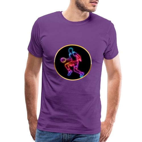 Basketball: Neon Dribble Pulse - Men's Premium T-Shirt