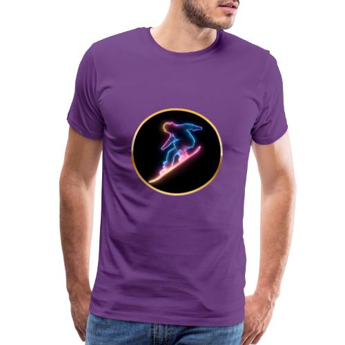 Snowboarding: Neon Snow Drift - Men's Premium T-Shirt