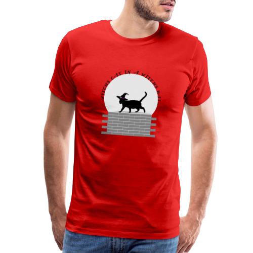 Witch's Cat In A Witch's Hat - Men's Premium T-Shirt