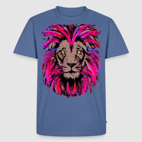 Purple Lion Head - Pink Lion Face Drawing - Men's Premium T-Shirt