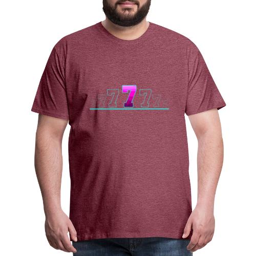 Number 7 in Magenta: Varsity Font - Men's Premium T-Shirt