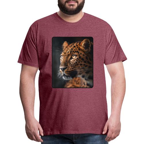 Amur Leopard Face Wildlife Design - Men's Premium T-Shirt